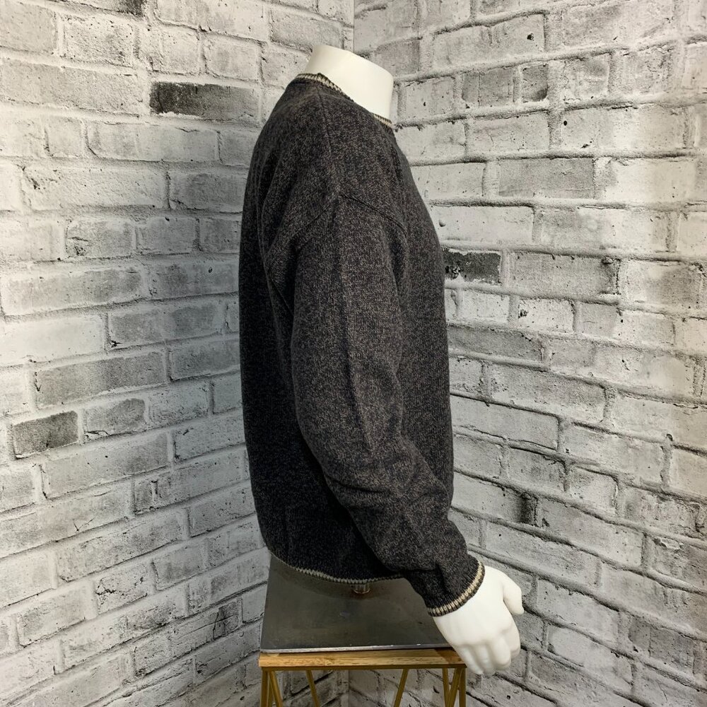 US Polo Association Vintage 90s Sweater XL Black Brown Knitted Crewneck Pullover - Picture 3 of 11